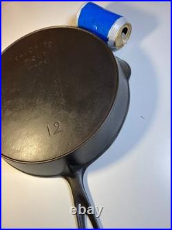 FLAT EXTRA LARGE 13 Antique Cast Iron Skillet Pan Favorite Piqua Ware Ohio FLAT