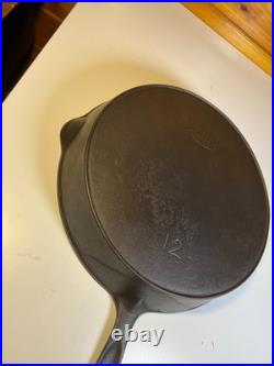 FLAT EXTRA LARGE 13 Antique Cast Iron Skillet Pan Favorite Piqua Ware Ohio FLAT FLAT EXTRA LARGE 13 Antique Cast Iron Skillet Pan Favorite Piqua Ware Ohio FLAT