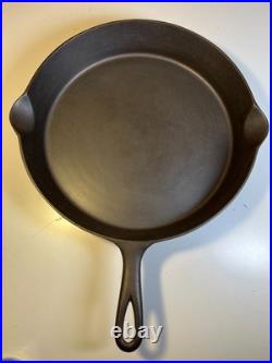 FLAT EXTRA LARGE 13 Antique Cast Iron Skillet Pan Favorite Piqua Ware Ohio FLAT FLAT EXTRA LARGE 13 Antique Cast Iron Skillet Pan Favorite Piqua Ware Ohio FLAT
