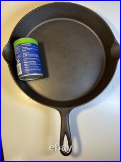 FLAT EXTRA LARGE 13 Antique Cast Iron Skillet Pan Favorite Piqua Ware Ohio FLAT