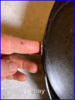 FLAT EXTRA LARGE 13 Antique Cast Iron Skillet Pan Favorite Piqua Ware Ohio FLAT