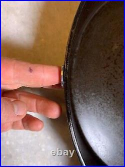 FLAT EXTRA LARGE 13 Antique Cast Iron Skillet Pan Favorite Piqua Ware Ohio FLAT