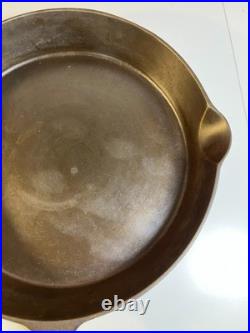 FLAT EXTRA LARGE 13 Antique Cast Iron Skillet Pan Favorite Piqua Ware Ohio FLAT