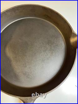 FLAT EXTRA LARGE 13 Antique Cast Iron Skillet Pan Favorite Piqua Ware Ohio FLAT