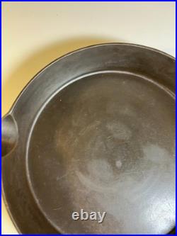 FLAT EXTRA LARGE 13 Antique Cast Iron Skillet Pan Favorite Piqua Ware Ohio FLAT