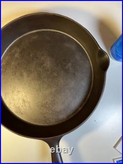 FLAT EXTRA LARGE 13 Antique Cast Iron Skillet Pan Favorite Piqua Ware Ohio FLAT