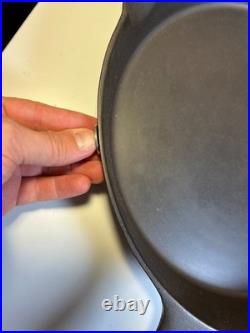 FLAT EXTRA LARGE 13 Antique Cast Iron Skillet Pan Favorite Piqua Ware Ohio FLAT