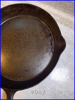 FLAT EXTRA LARGE 13 Antique Cast Iron Skillet Pan Favorite Piqua Ware Ohio FLAT