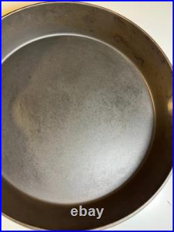 FLAT EXTRA LARGE 13 Antique Cast Iron Skillet Pan Favorite Piqua Ware Ohio FLAT