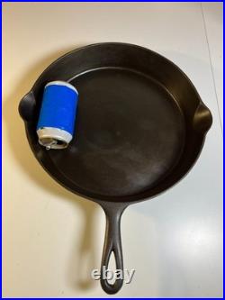 FLAT EXTRA LARGE 13 Antique Cast Iron Skillet Pan Favorite Piqua Ware Ohio FLAT