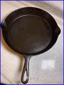 FLAT EXTRA LARGE 13 Antique Cast Iron Skillet Pan Favorite Piqua Ware Ohio FLAT