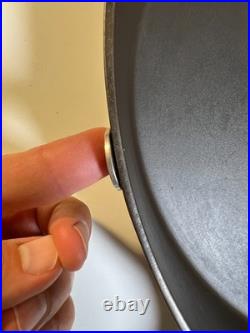 FLAT EXTRA LARGE 13 Antique Cast Iron Skillet Pan Favorite Piqua Ware Ohio FLAT