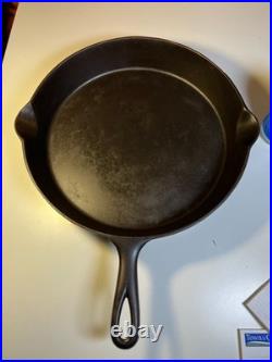 FLAT EXTRA LARGE 13 Antique Cast Iron Skillet Pan Favorite Piqua Ware Ohio FLAT FLAT EXTRA LARGE 13 Antique Cast Iron Skillet Pan Favorite Piqua Ware Ohio FLAT