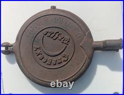 Fanner Mfg. Crescent Cast Iron Waffle Iron -Parts Or Repair- Broken No Base