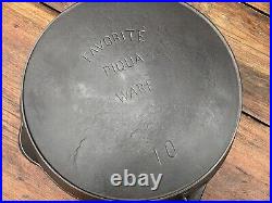 Favorite Piqua Ware #10 Skillet with Erie Ghost Marks