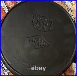 Favorite Piqua Ware #8 Perfect Dual Logo CastIron Skillet HeatRing Restored Flat