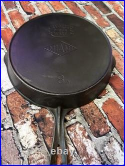 Favorite Piqua Ware #8 Perfect Dual Logo CastIron Skillet HeatRing Restored Flat
