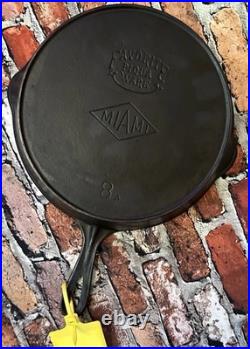 Favorite Piqua Ware #8 Perfect Dual Logo CastIron Skillet HeatRing Restored Flat