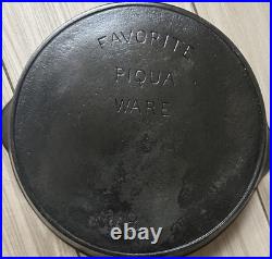Favorite Piqua Ware Arc Logo Cast Iron Skillet Amazing Condition 1916-1934
