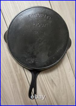 Favorite Piqua Ware Arc Logo Cast Iron Skillet Amazing Condition 1916-1934