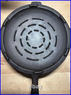 Favorite Piqua Ware Cast Iron Frying Pan Deep Skillet #8 1/2 with Lid Restored