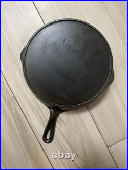 Favorite Piqua Ware No. 10 Cast Iron Pan Skillet Smiley Logo Flat Fully Restored