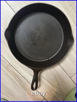 Favorite Piqua Ware No. 10 Cast Iron Pan Skillet Smiley Logo Flat Fully Restored
