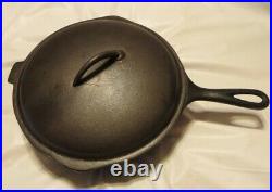 Favorite Piqua Ware SMILEY logo 8-1/2 A Cast Iron Chicken Fryer / Pan withNo 8 Lid