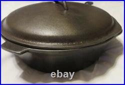 Favorite Piqua Ware SMILEY logo 8-1/2 A Cast Iron Chicken Fryer / Pan withNo 8 Lid