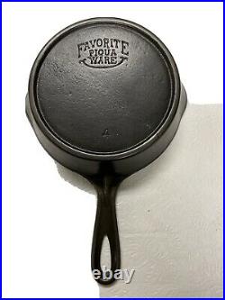 Favorite Piqua Ware Smiley Cast Iron Skillet #4 Circa 1916-1935 (htf)