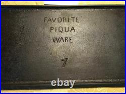 Favorite Piquaware #7 Cast Iron Long Griddle. VHTF