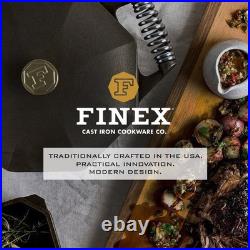 Finex 8 Inch Cast Iron Skillet with Lid Pre-Seasoned Nonstick Heirloom