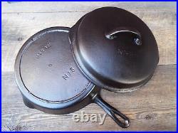 Foster Iron Age #8 / 10-1/2 Cast Iron Skillet with Lid, Restored