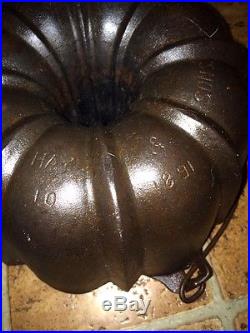 Frank Hay 1891 Rare Griswold Bundt Pan Cast Iron NO RESERVE