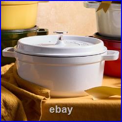 French 4-Qt Cast Iron Dutch Oven Cocotte, White, Serves 3-4 French 4-Qt Cast Iron Dutch Oven Cocotte, White, Serves 3-4