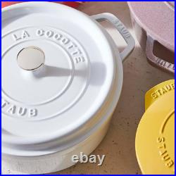 French 4-Qt Cast Iron Dutch Oven Cocotte, White, Serves 3-4