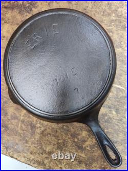 Fully Restored Erie Pre-Griswold #7 Cast Iron Skillet Pan 10 Seasoned