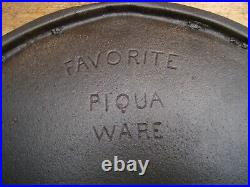 Fully Restored Favorite Piqua Ware # 14 Cast Iron Round Griddle with Bail Handle