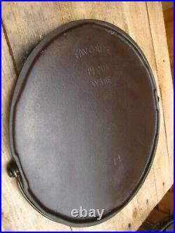 Fully Restored Favorite Piqua Ware # 14 Cast Iron Round Griddle with Bail Handle