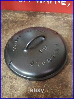Fully Restored GRISWOLD #8 Cast Iron Dutch Oven Lid Large Logo Seasoned Nice