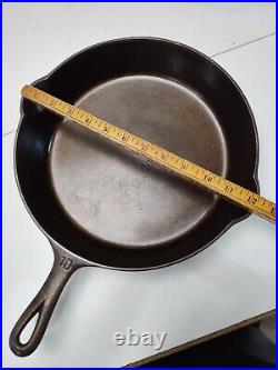 Fully Restored GRISWOLD CAST IRON #10 SKILLET Pan Large Logo 12 Seasoned Flat