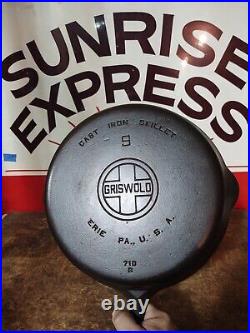 Fully Restored GRISWOLD CAST IRON #9 SKILLET PAN Large Logo 11 Seasoned