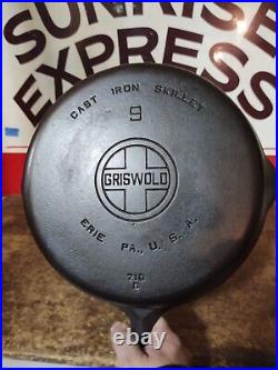 Fully Restored GRISWOLD CAST IRON #9 SKILLET PAN Large Logo 11 Seasoned