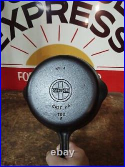 Fully Restored GRISWOLD Cast Iron SKILLET Frying Pan #4 SMALL BLOCK LOGO 7 Flat