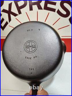 Fully Restored GRISWOLD Cast Iron Skillet 10 Small Logo Seasoned Flat