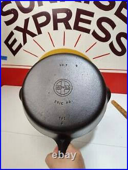 Fully Restored GRISWOLD Cast Iron Skillet 10 Small Logo Seasoned Flat