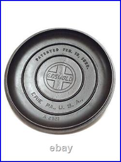 Fully Restored GRISWOLD Slant Logo #8 Cast Iron Lid A2551 Tite-Top Baster