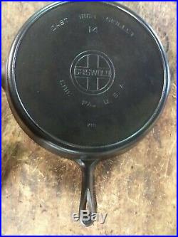 Fully Restored Griswold #14 Large Block Logo 16 Cast Iron Skillet