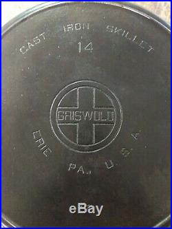 Fully Restored Griswold #14 Large Block Logo 16 Cast Iron Skillet