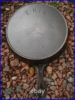 Fully Restored Pre Griswold Erie #8 Cast Iron Skillet with Anchor Maker's Mark